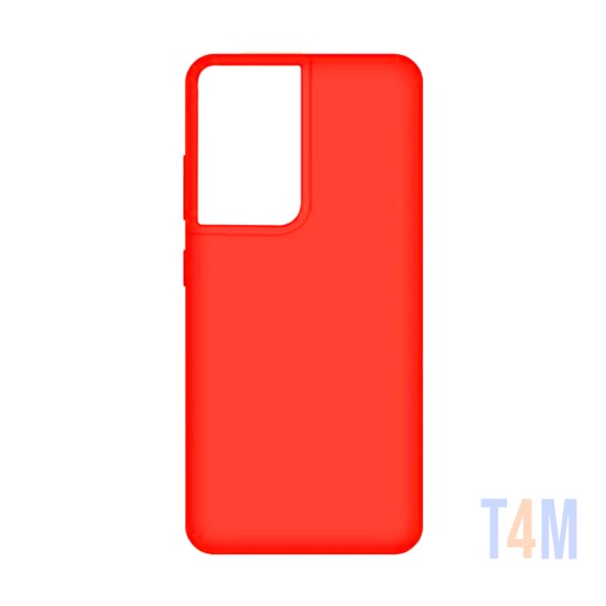 Capa de Silicone para Samsung Galaxy S21 Ultra Vermelho